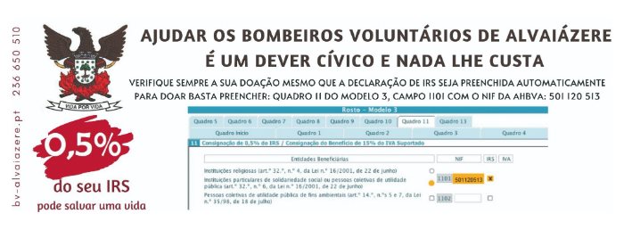 Ajude os BVA com a doação de 0.5% do seu IRS | Bombeiros V...
